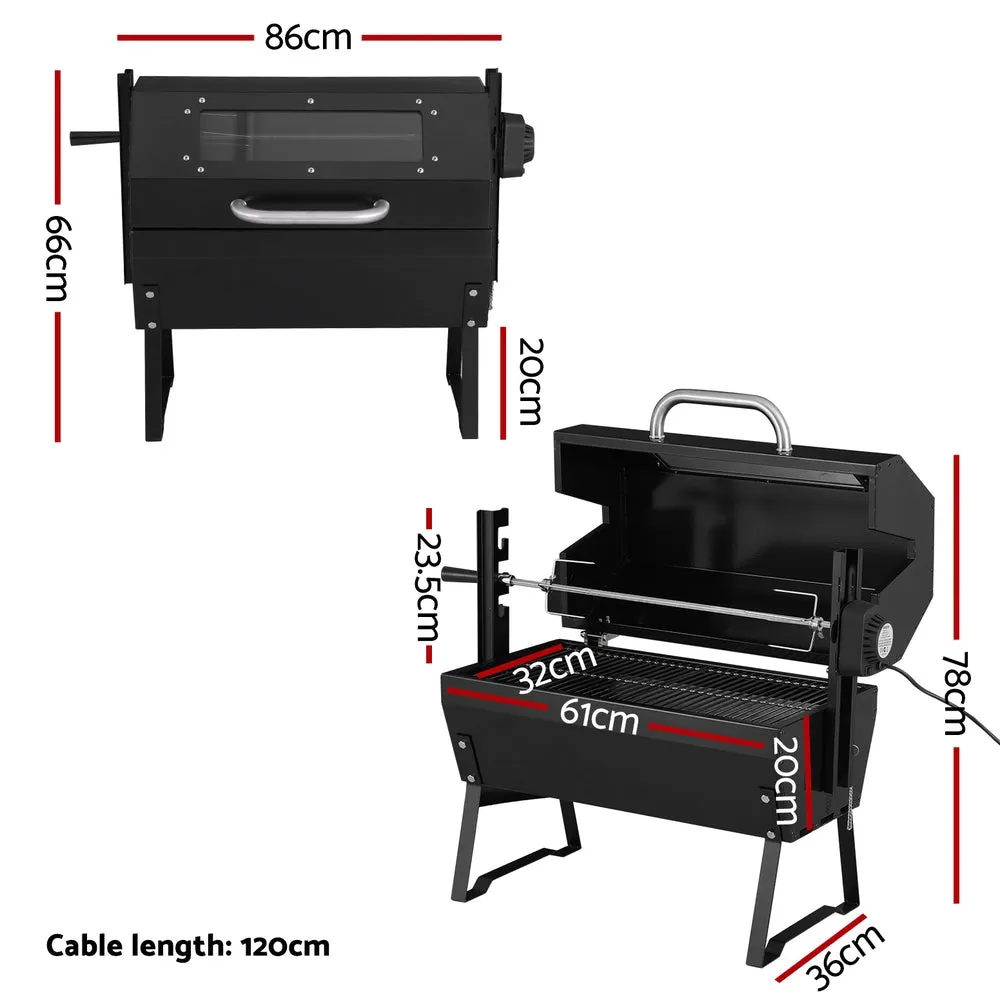 2-in-1 Electric Charcoal BBQ Grill & Smoker - Grillz