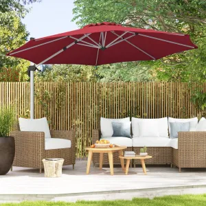 325 cm Outdoor Patio Umbrella with 360° Rotation-Red