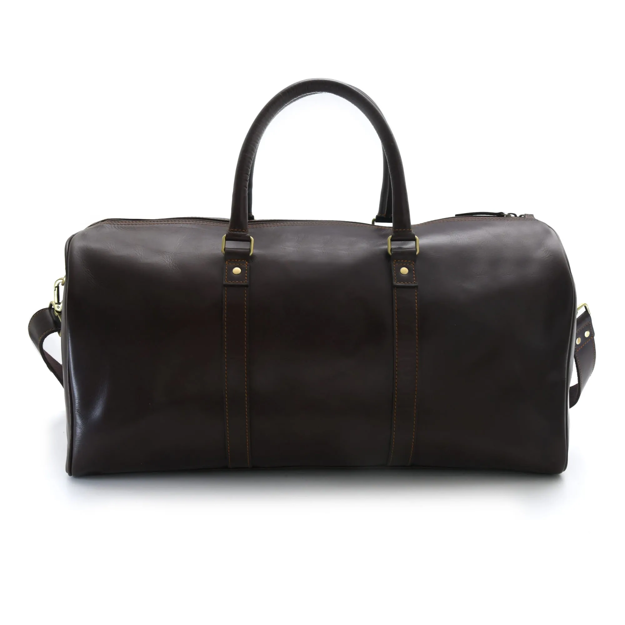 392101 Duffle Bag in Full Grain Dark Brown Leather | Style n Craft