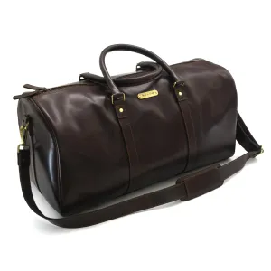 392101 Duffle Bag in Full Grain Dark Brown Leather | Style n Craft