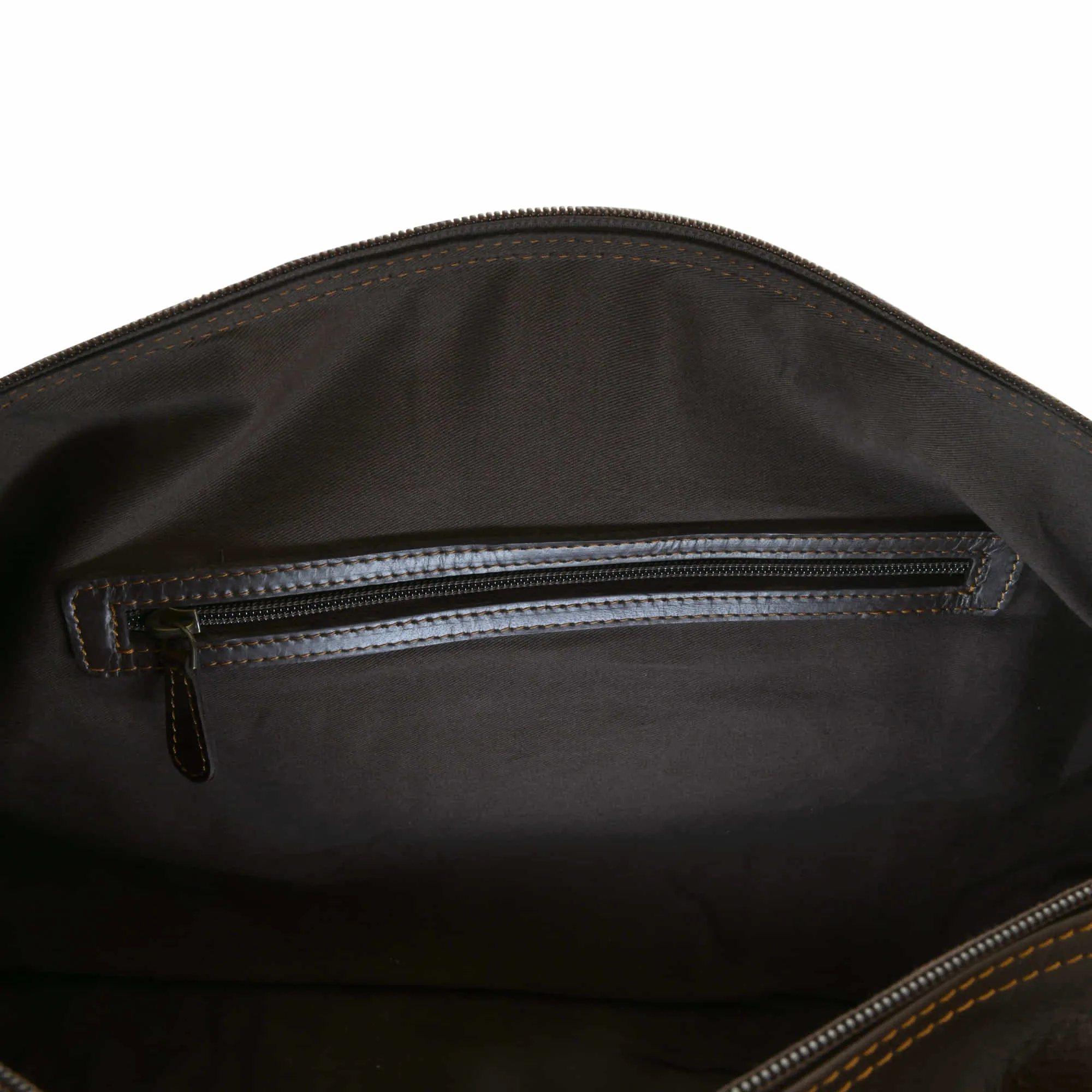 392101 Duffle Bag in Full Grain Dark Brown Leather | Style n Craft