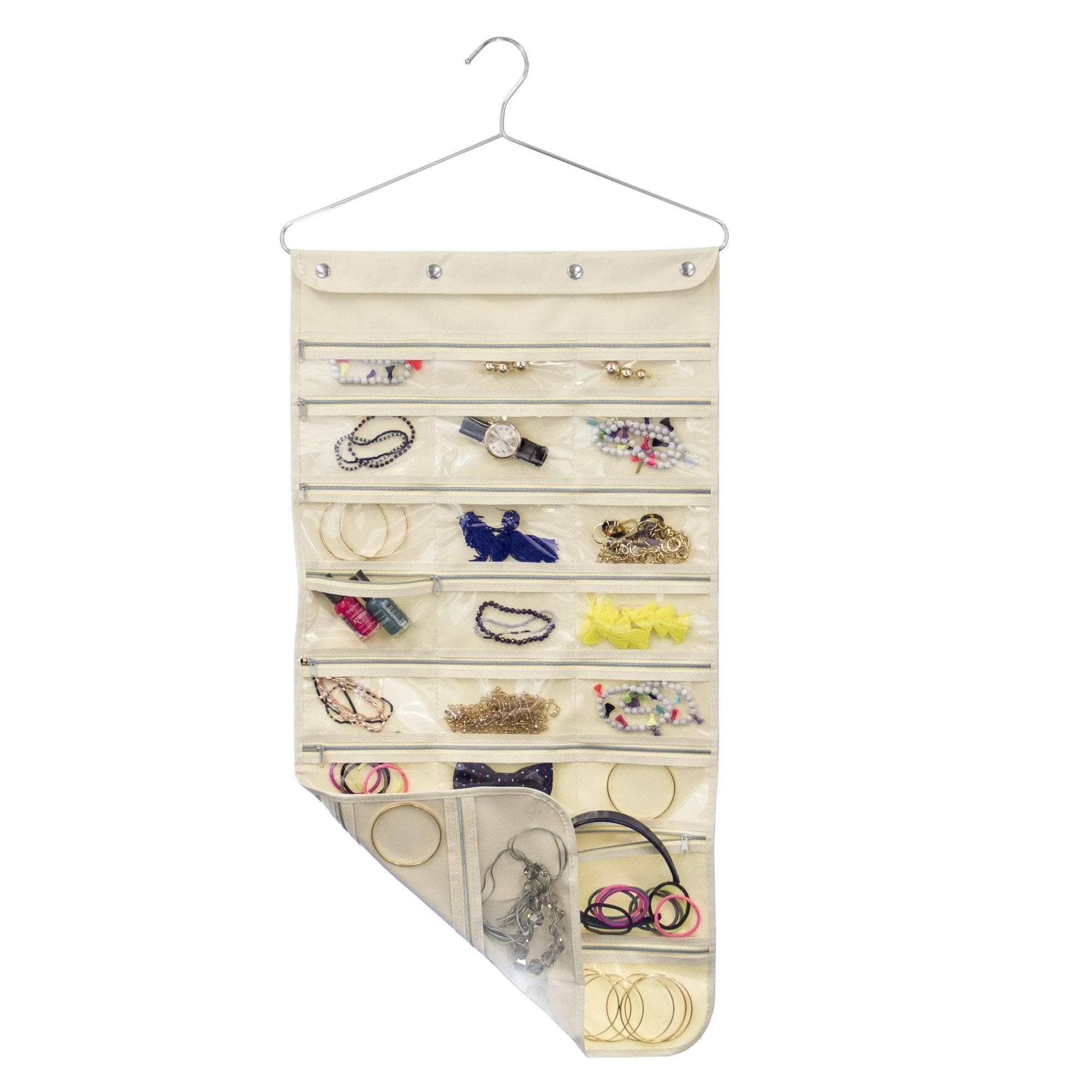 44 Pocket Oxford Canvas Hanging Jewelry Organizer