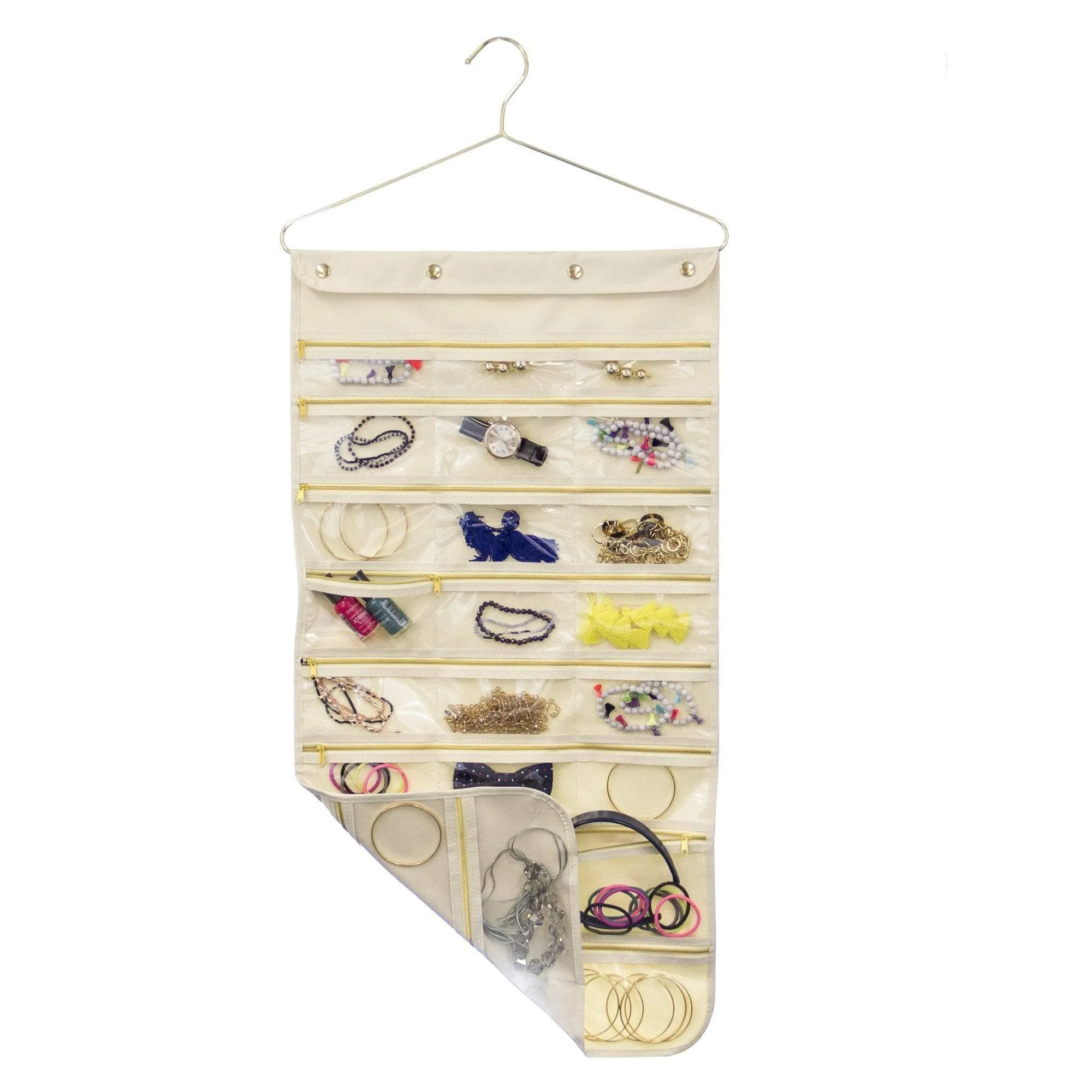 44 Pocket Oxford Canvas Hanging Jewelry Organizer