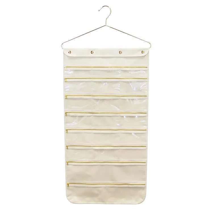 44 Pocket Oxford Canvas Hanging Jewelry Organizer