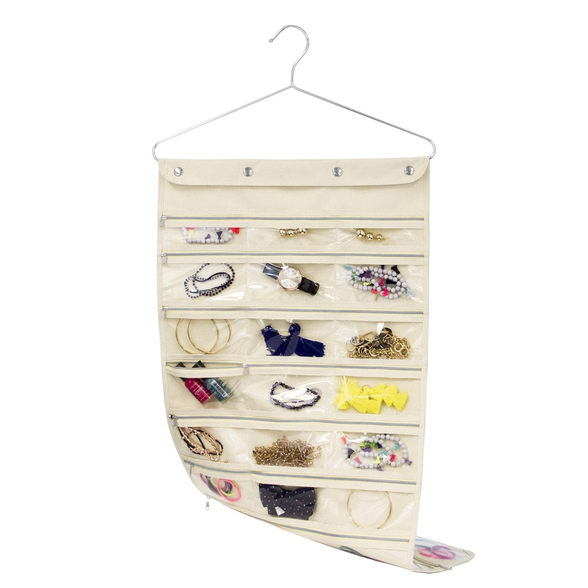 44 Pocket Oxford Canvas Hanging Jewelry Organizer