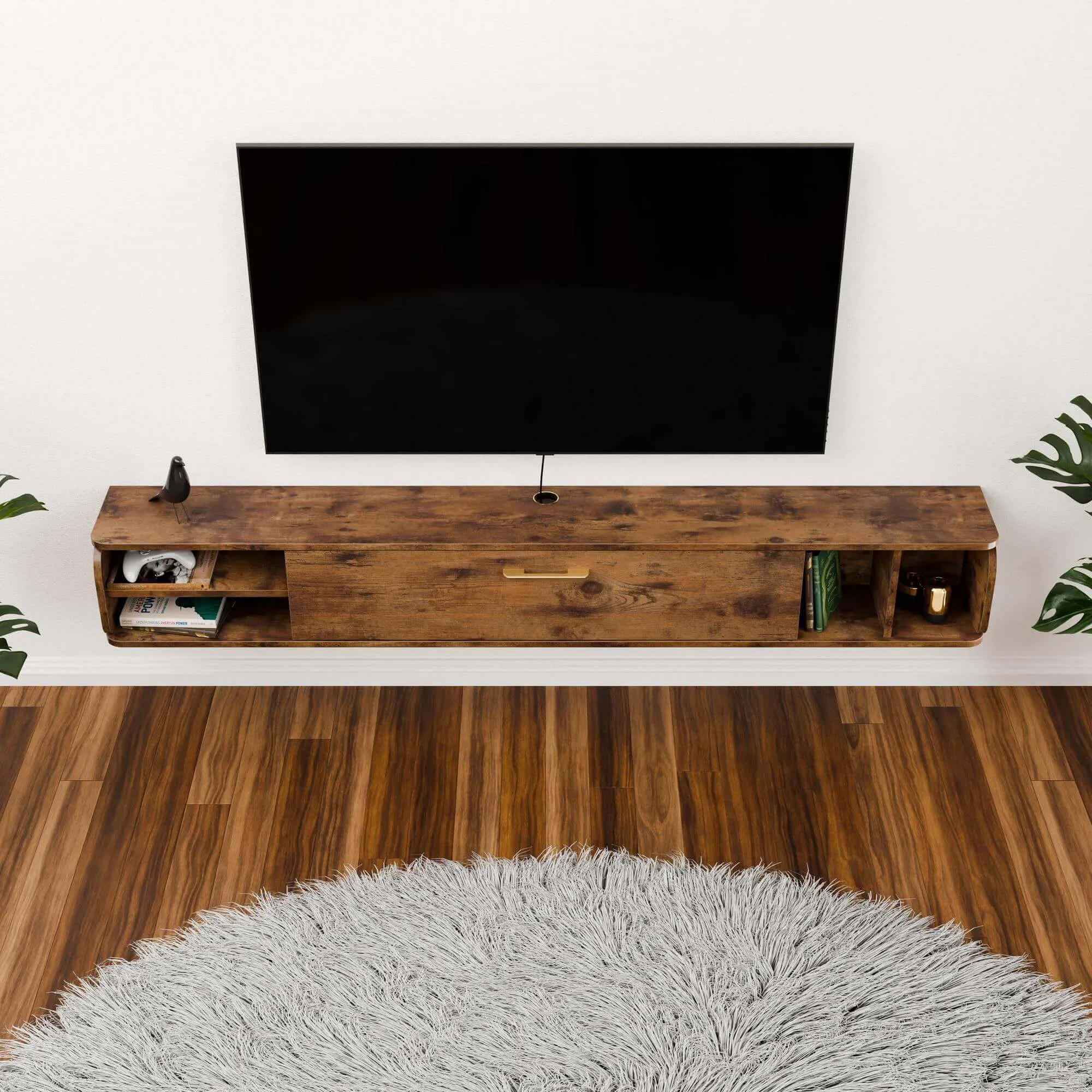 76" Prima TV Stand Rustic Brown