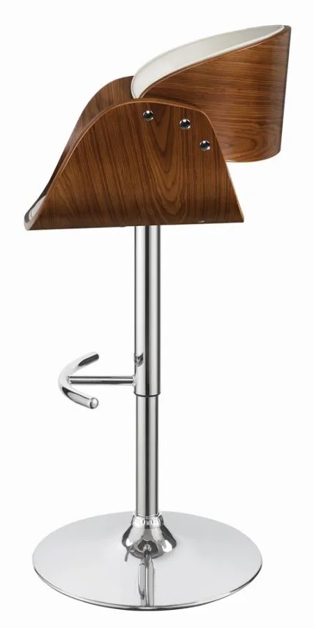 Adjustable Bar Stool Ecru and Chrome