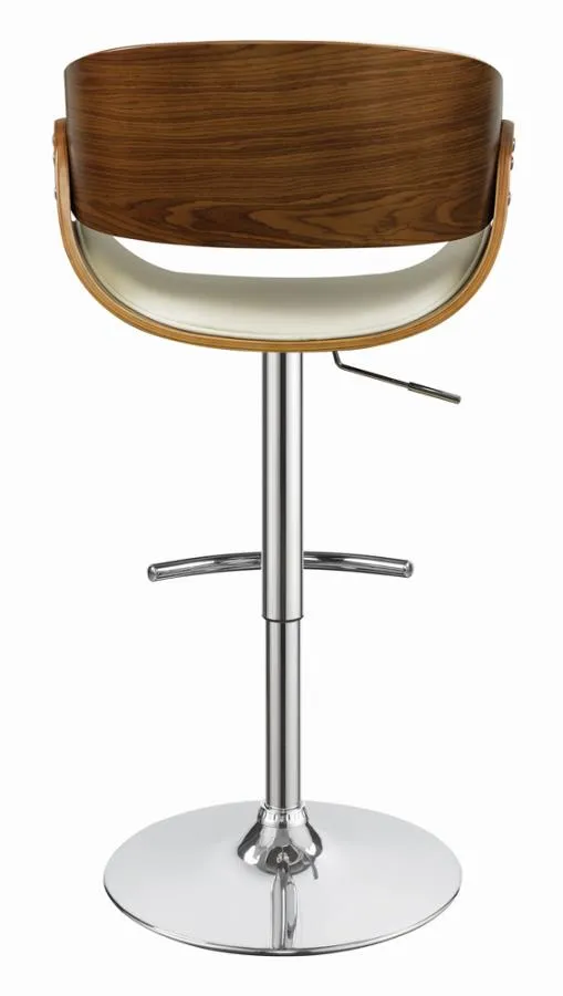 Adjustable Bar Stool Ecru and Chrome