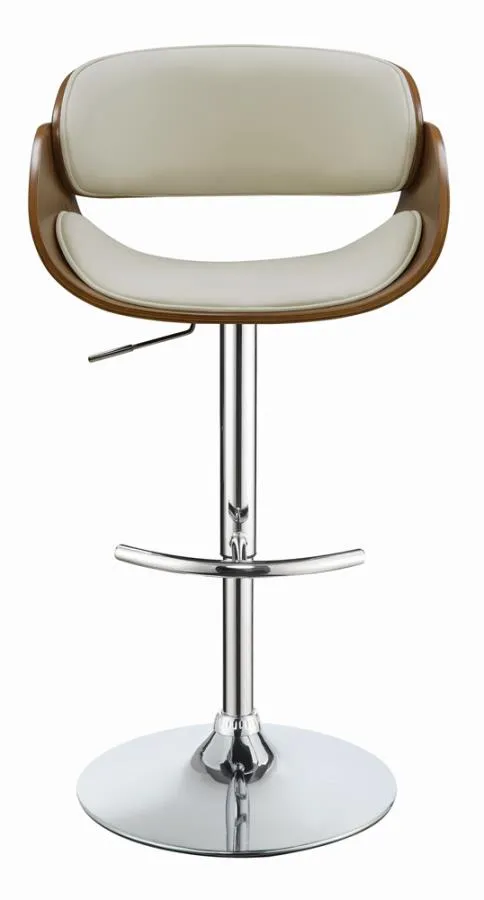 Adjustable Bar Stool Ecru and Chrome