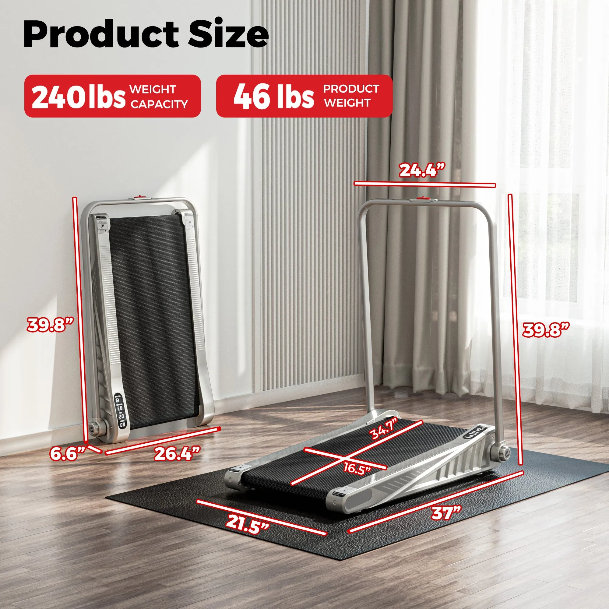 Advwin Compact Treadmill with Incline