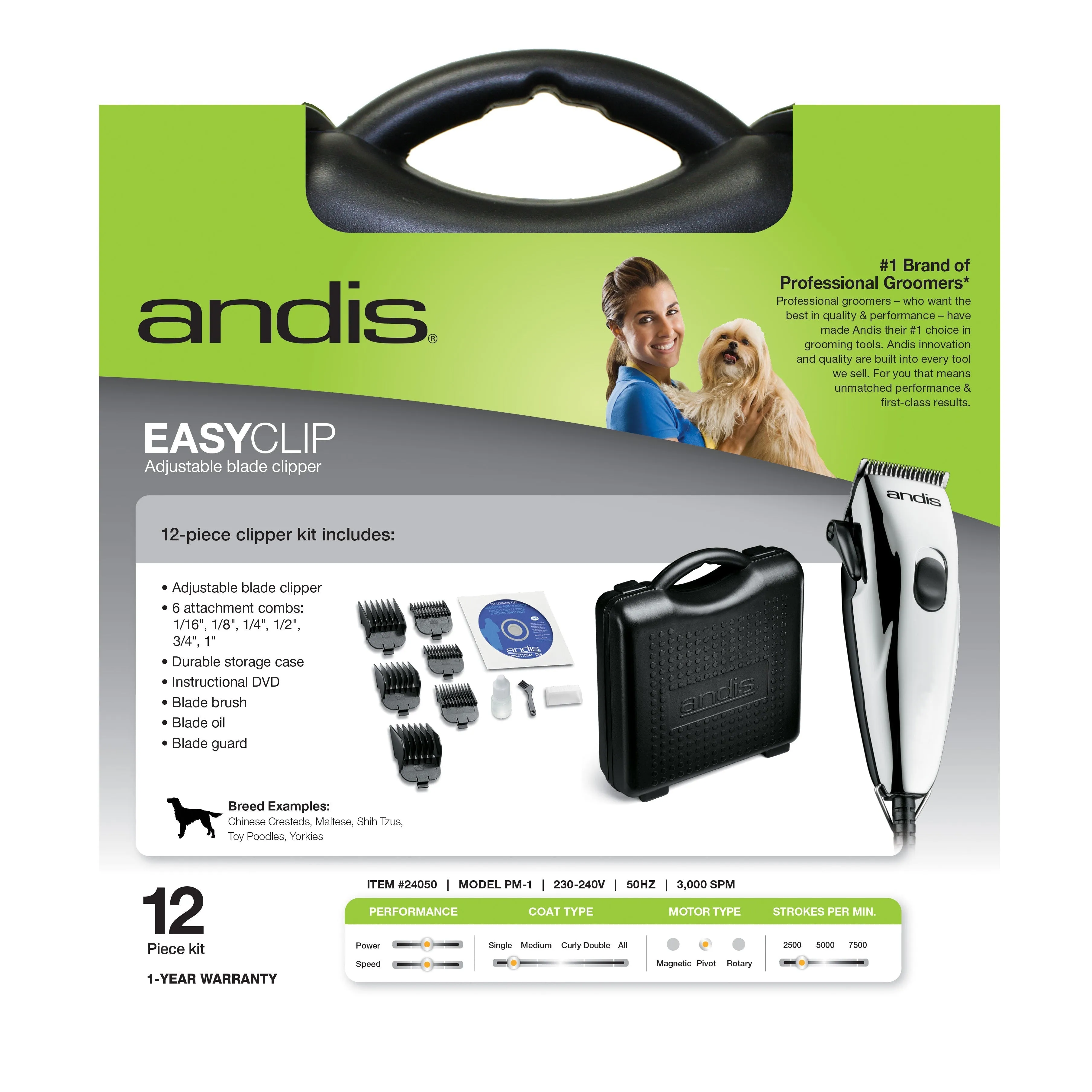 Andis Easy Clip Adjustable Blade Dog Clipper***