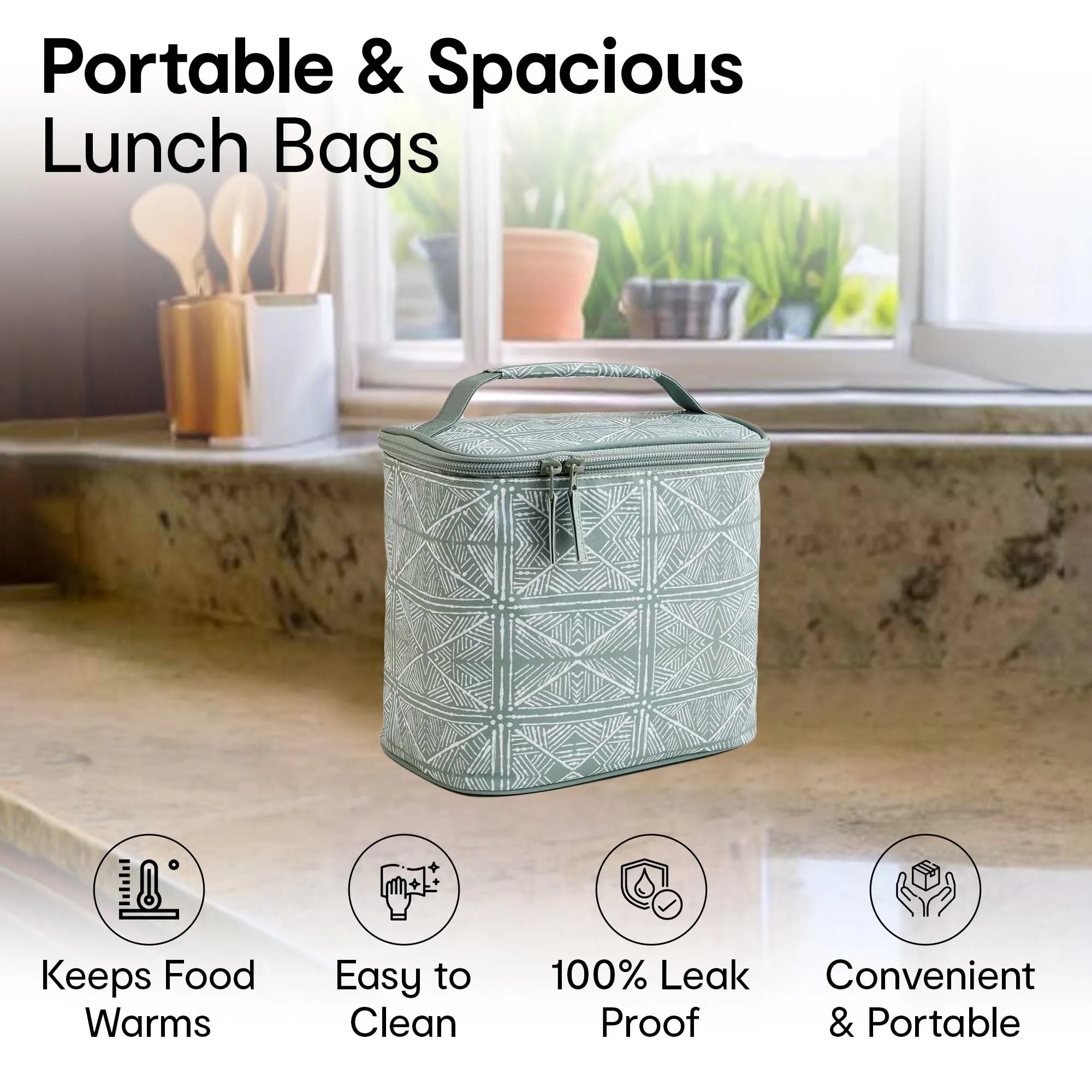 Anko Insulated Lunch Bag for Office Men, Women & School Kids |Stylish, Durable and Easily Portable Picnic Organizer, Storage Lunch Box |Polyester Office Tiffin Bag for Lunch Boxes.