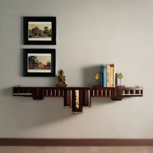 Art Deco Wide Wooden  Wall Hung Shelf : Zaarish 15