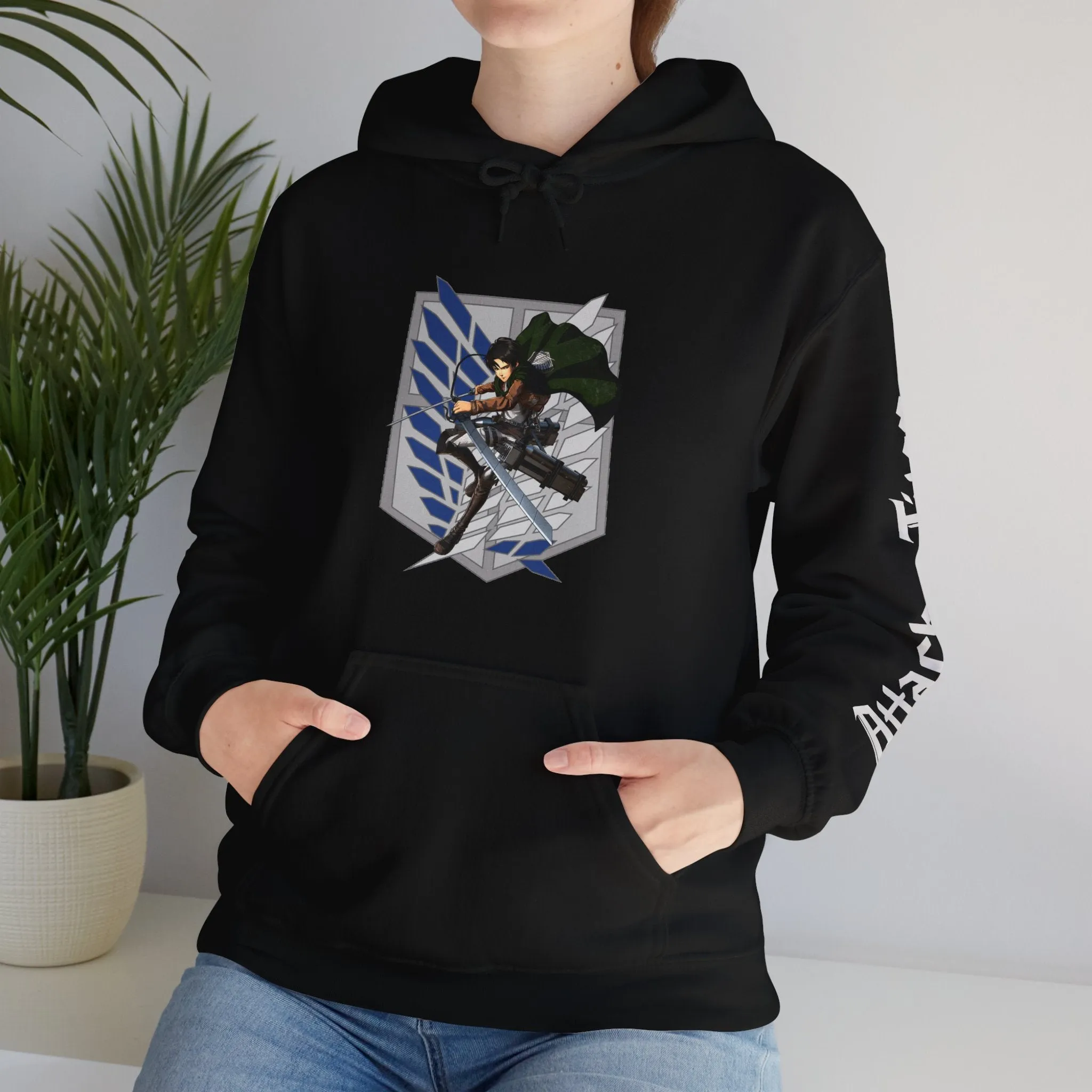 Attack on Titan Anime Hoodie - Unisex Heavy Blend™ Hooded Sweatshirt, Eren Yeager, Levi Ackerman, Survey Corps Jacket, Scouting Legion