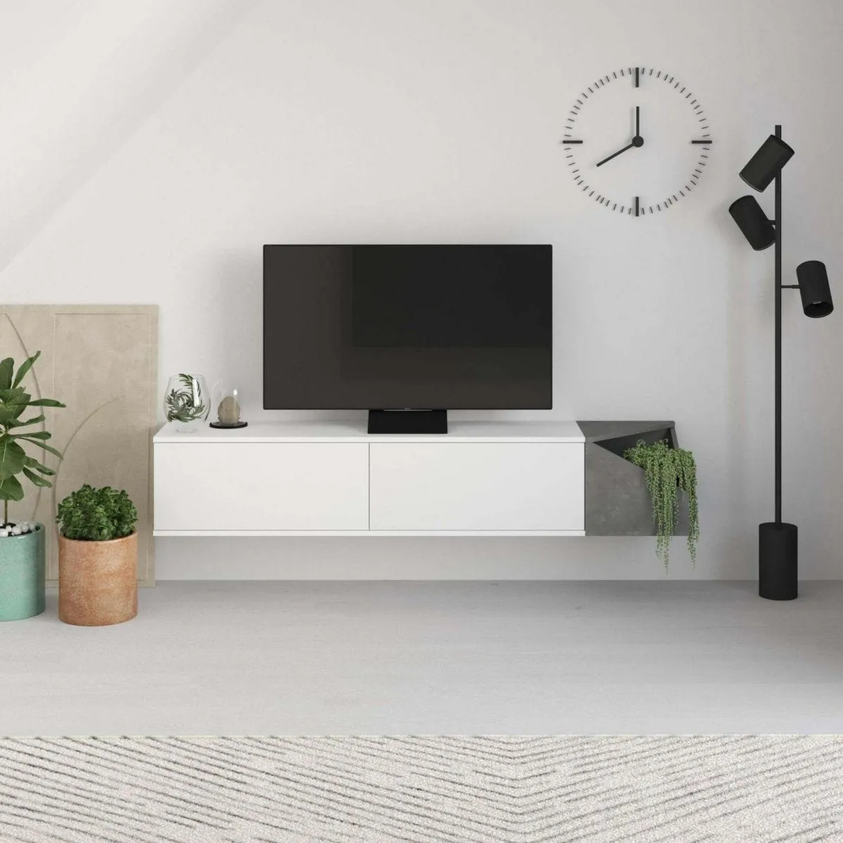 Aulos Modern Floating TV Stand Multimedia Centre With Storage