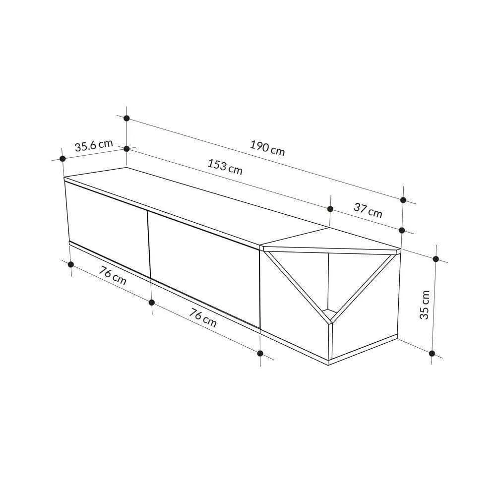 Aulos Modern Floating TV Stand Multimedia Centre With Storage