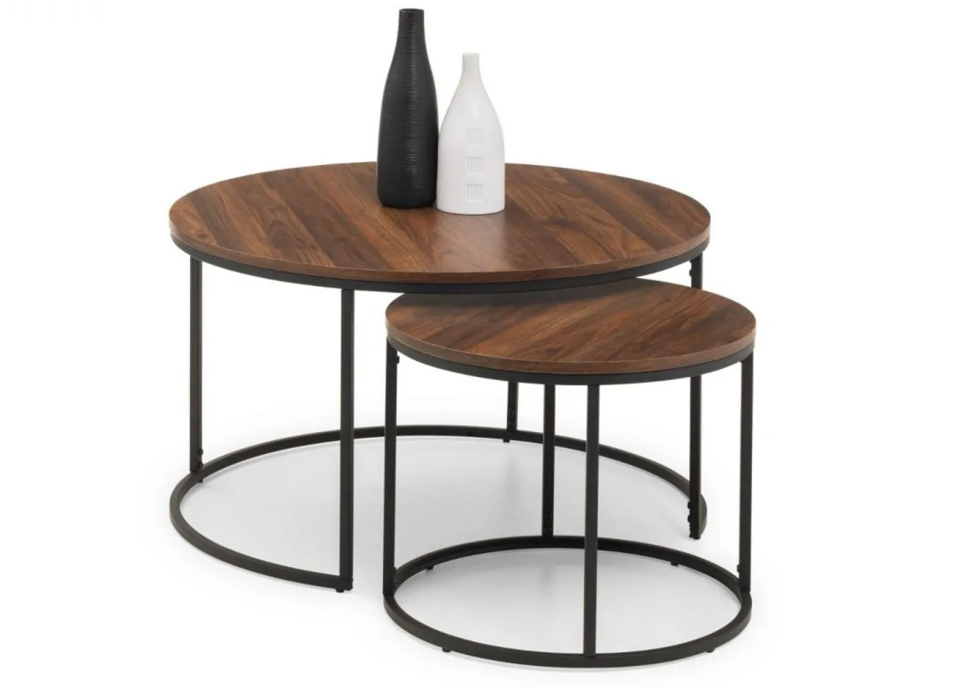 Bellini Round Nesting Coffee Table in Walnut by Julian Bowen