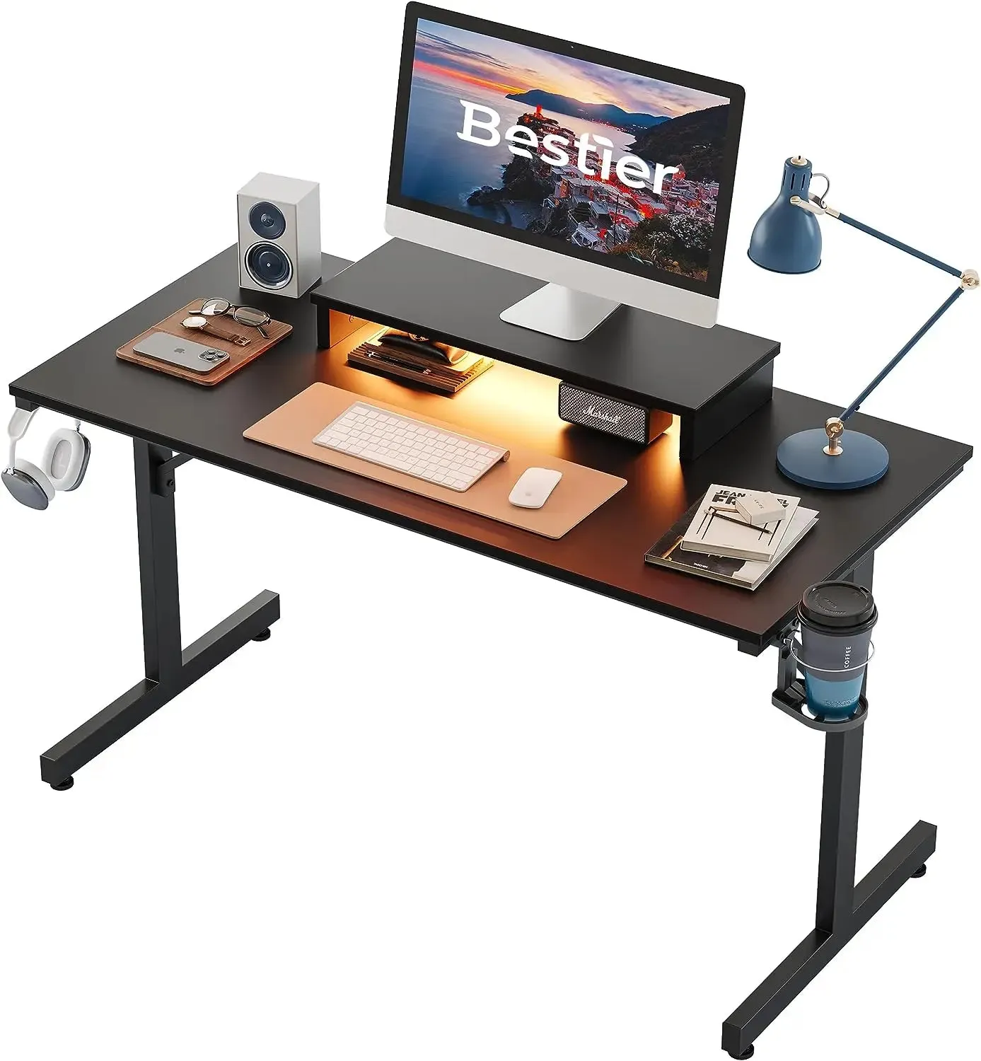 Bestier 42 inch Small Gaming Desk with Monitor Stand