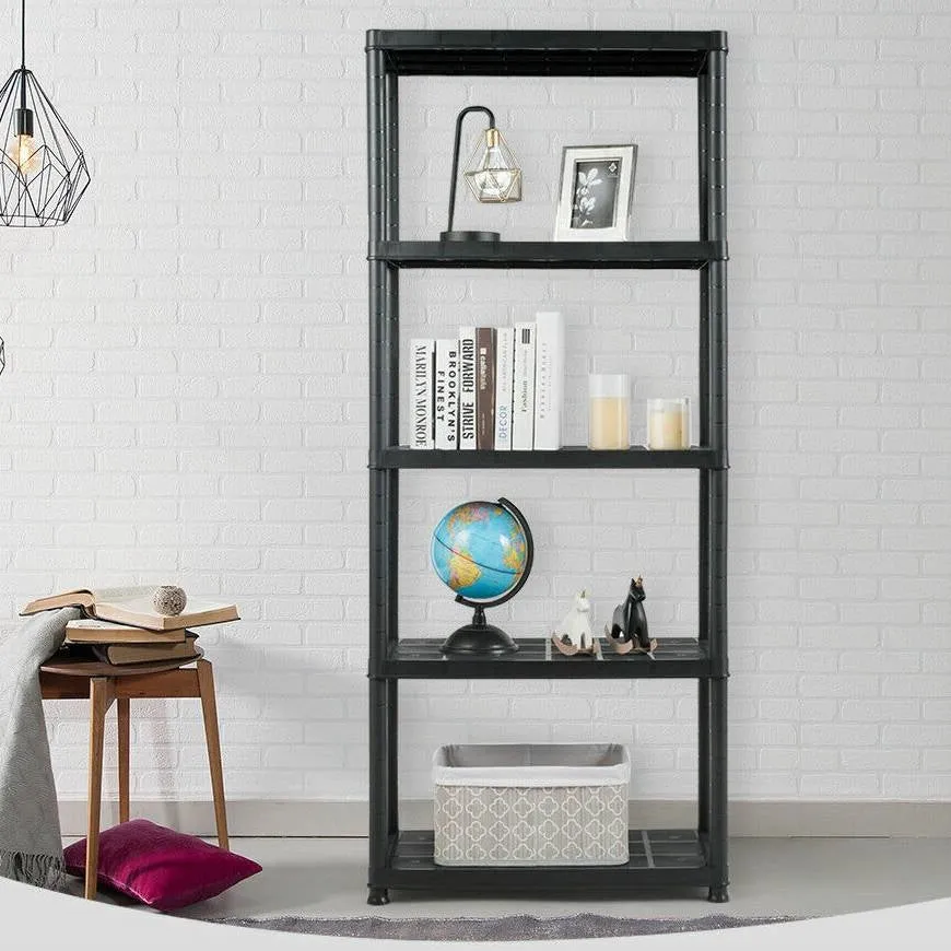 Black 5-Tier Heavy Duty Shelving Unit/Bookcase