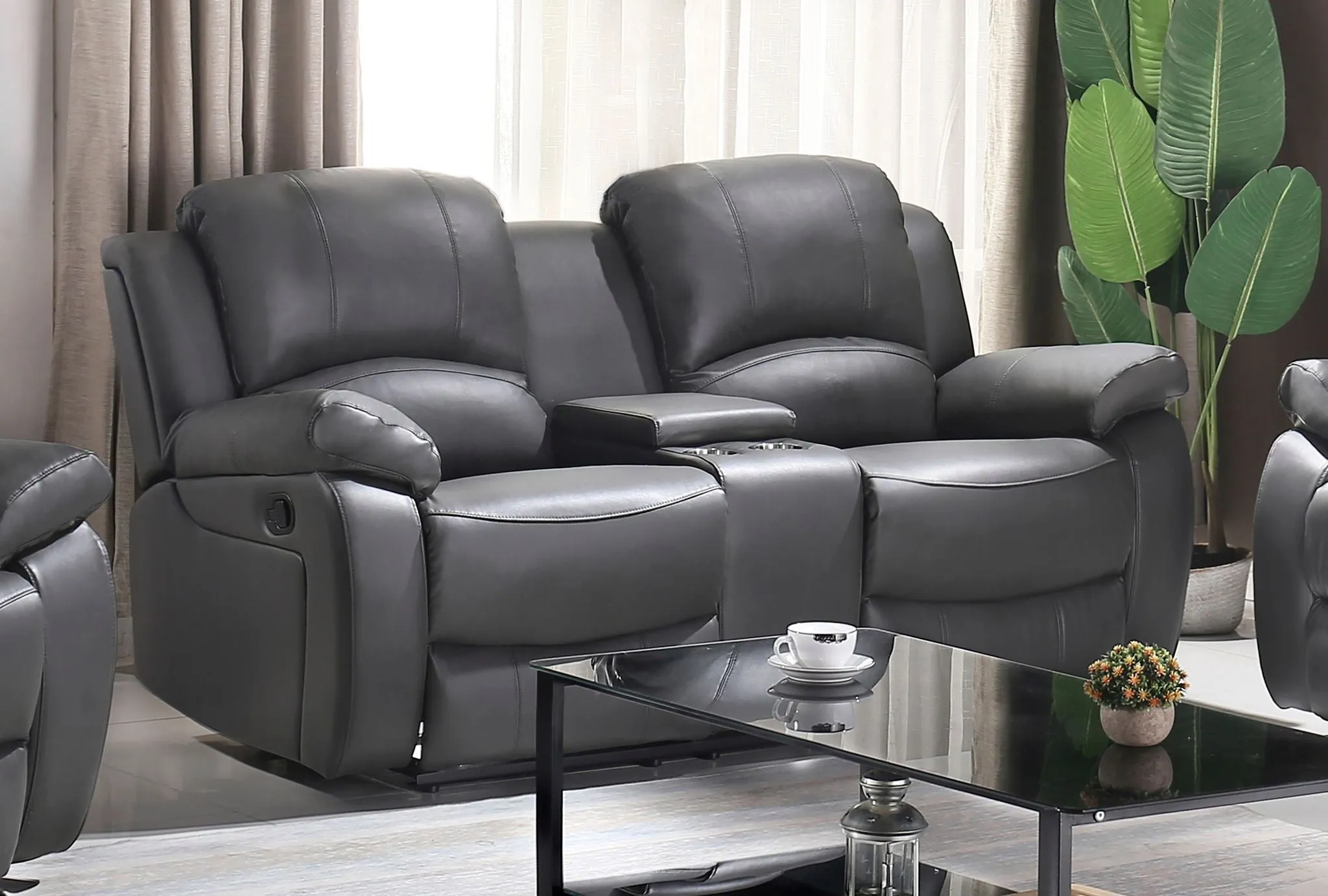 Boris Aire-Leather Recliner Set