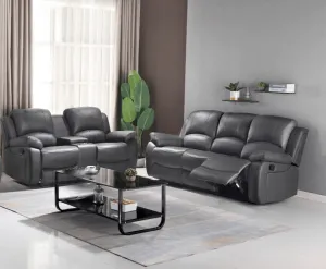 Boris Aire-Leather Recliner Set