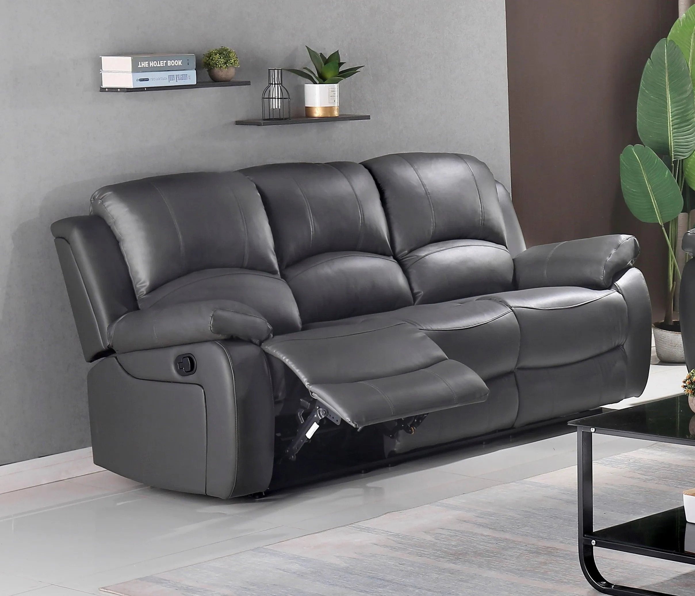 Boris Aire-Leather Recliner Set