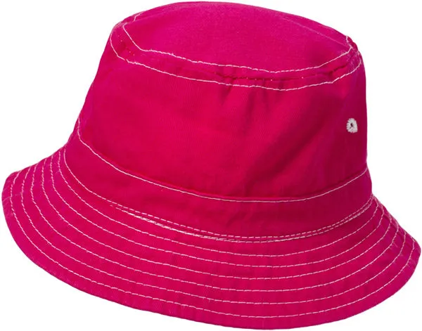 Boys and Girls 100% Cotton Twill UPF 50  Wharf Hat | Hot Pink (Dyed & Finished in USA*)