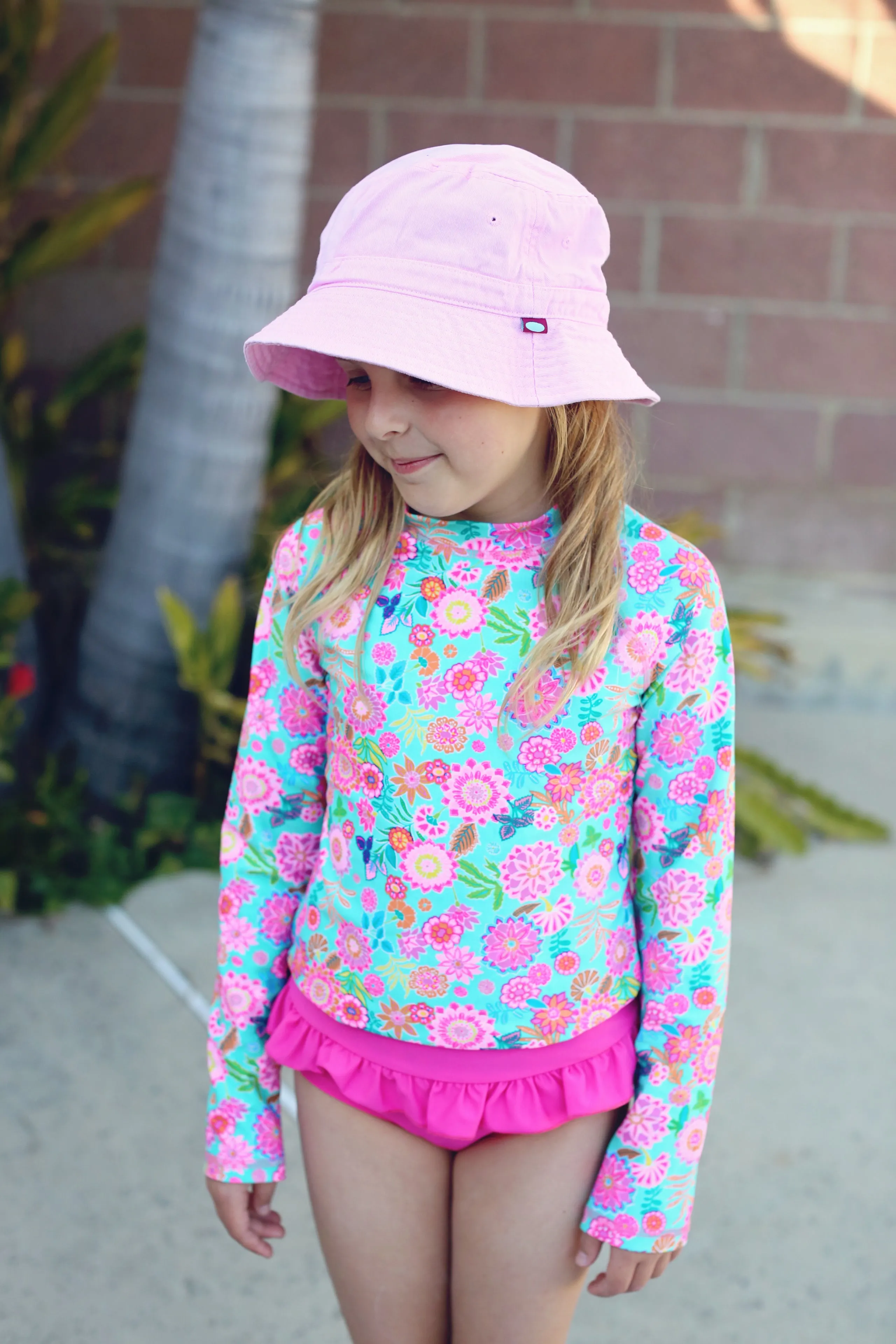 Boys and Girls 100% Cotton Twill UPF 50  Wharf Hat | Hot Pink (Dyed & Finished in USA*)