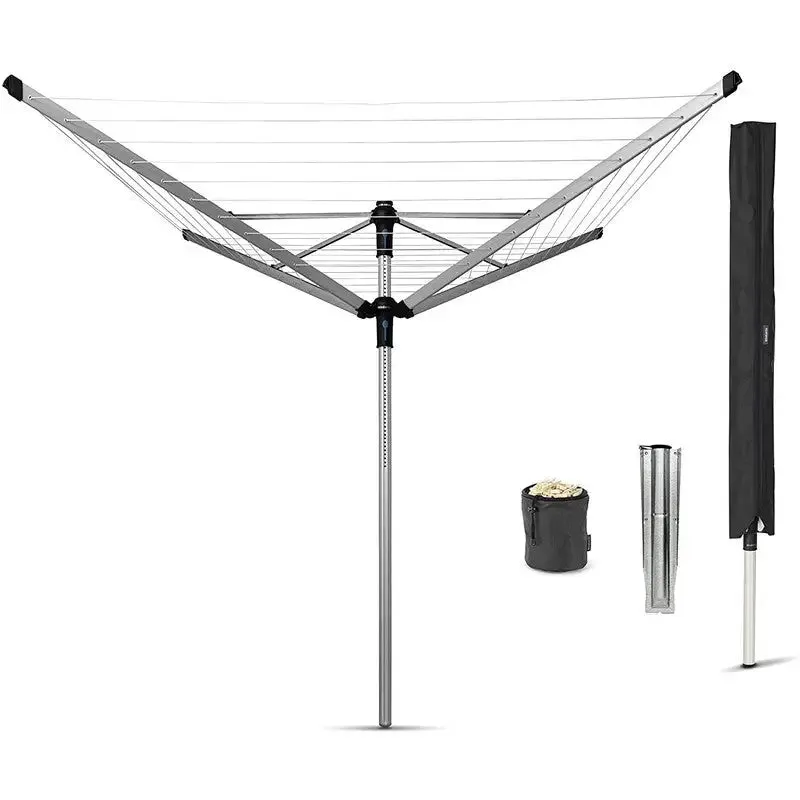 Brabantia Lift-O-Matic Advanced Rotary Washing Line With Ground Spike & Accessories - 50 Meters