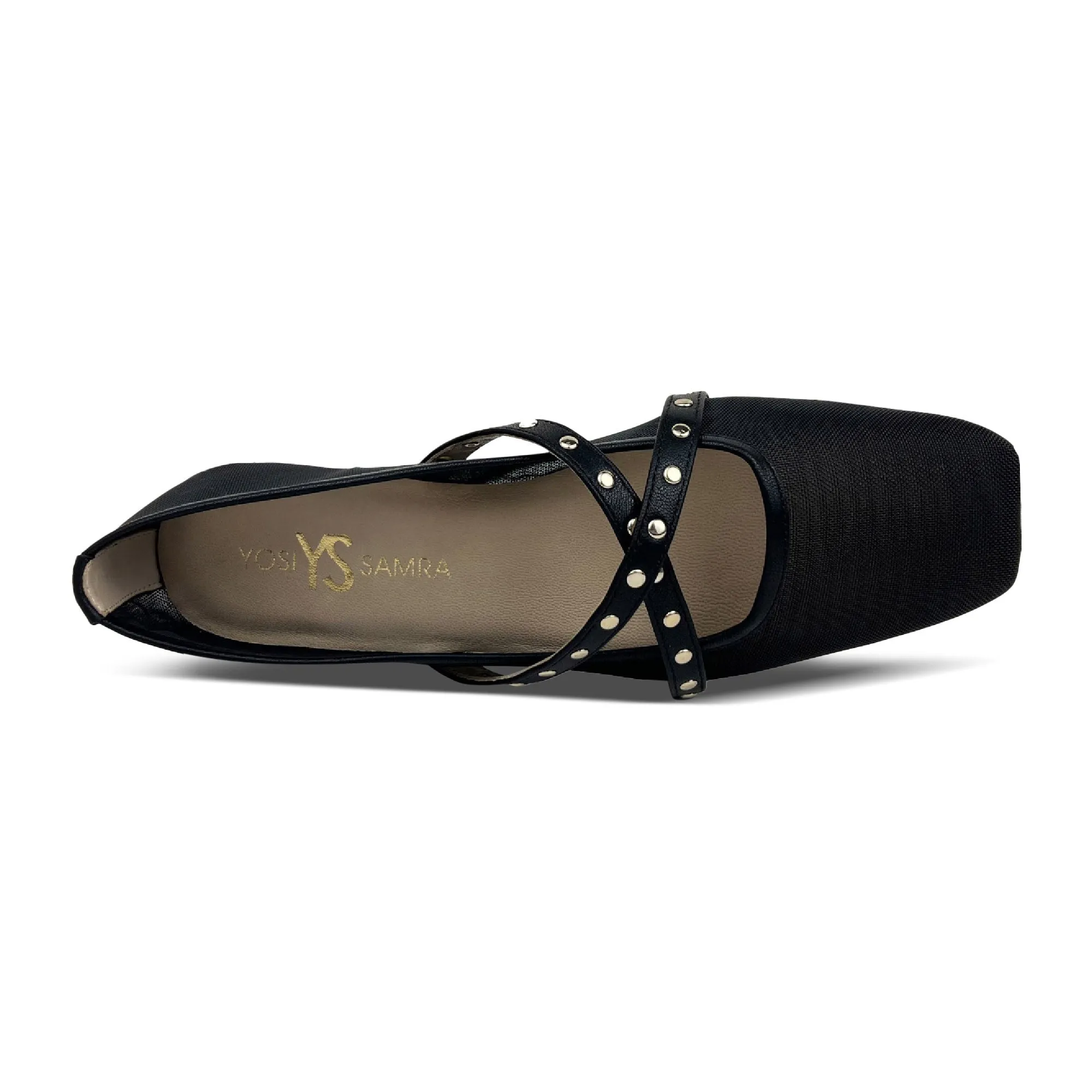 Chloe Ballet Flat In Black Mesh