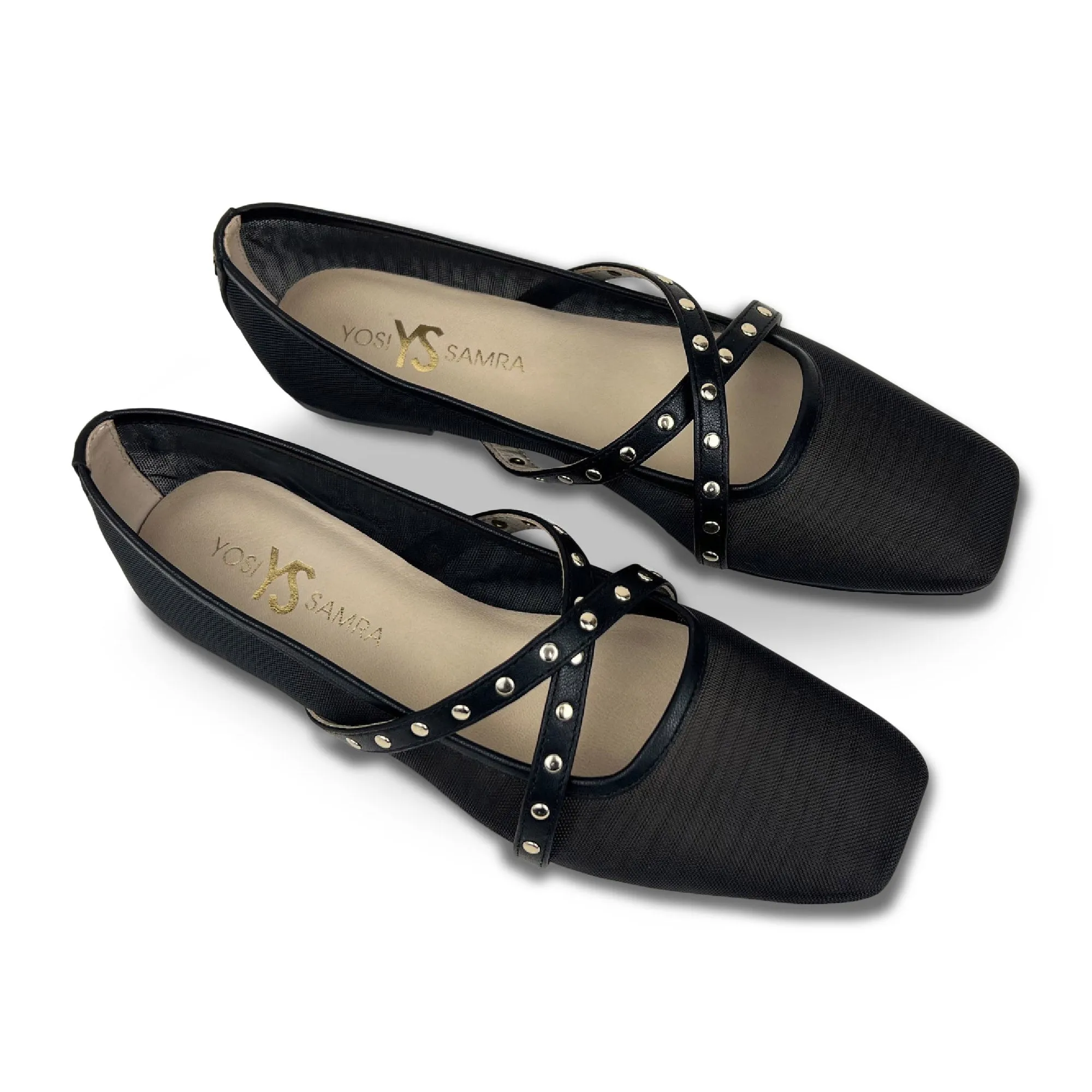 Chloe Ballet Flat In Black Mesh