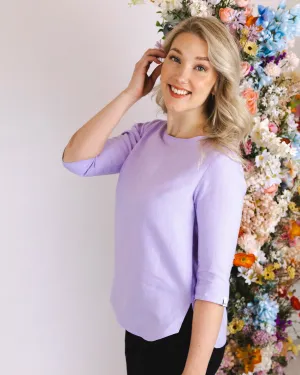 Classic Linen Blouse Lupine Purple