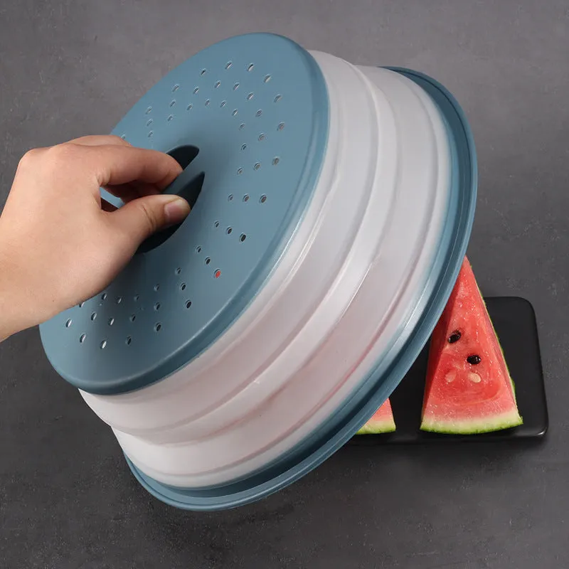 Collapsible Microwave Ovens Cover Food Storage Fresh-keeping Cover Fruit Vegetables Colander Strainer Lid Drain Basket