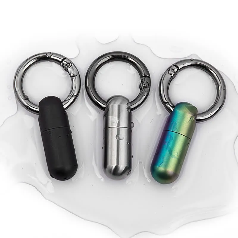 Compact Mini Size Waterproof Pill Container Keychain