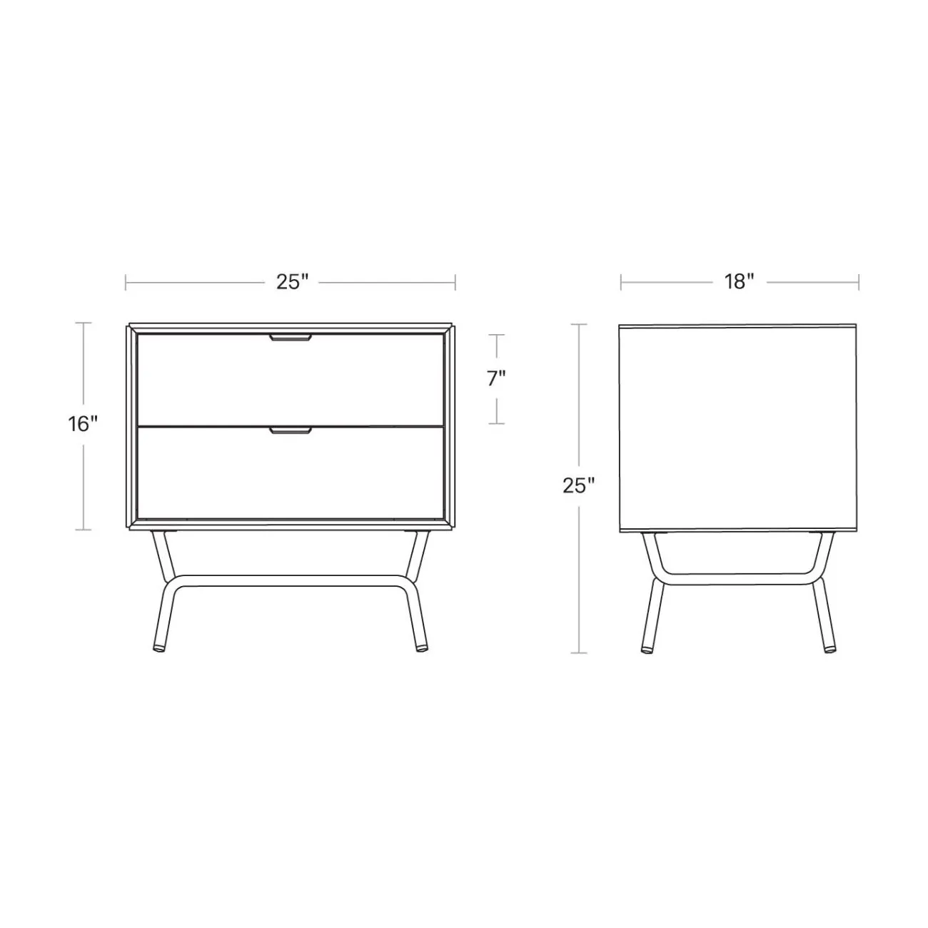 Dang 2 Drawer Nightstand