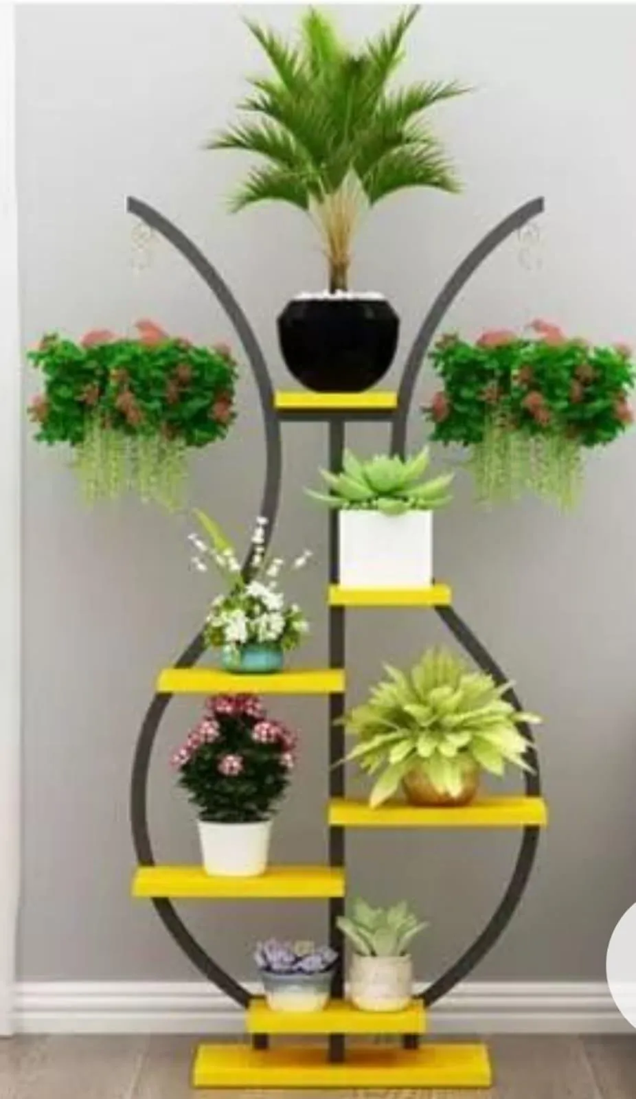 Decorative Iron 6 Tier Flower Pot Holder Shelf Indoor & Outdoor Metal Plant Stand Space Saving Garden Planter for Multiple Pots