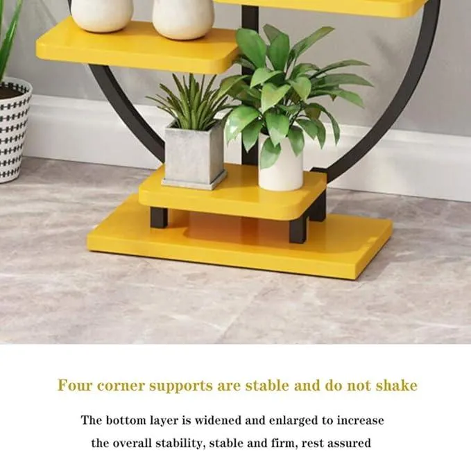 Decorative Iron 6 Tier Flower Pot Holder Shelf Indoor & Outdoor Metal Plant Stand Space Saving Garden Planter for Multiple Pots