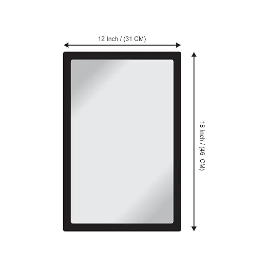 Decorative Wall Rectangle Large Accent Mirror for Vanity, Powder Room, Bathroom, Bedroom(12x18 inch) (Dark Black Frame)