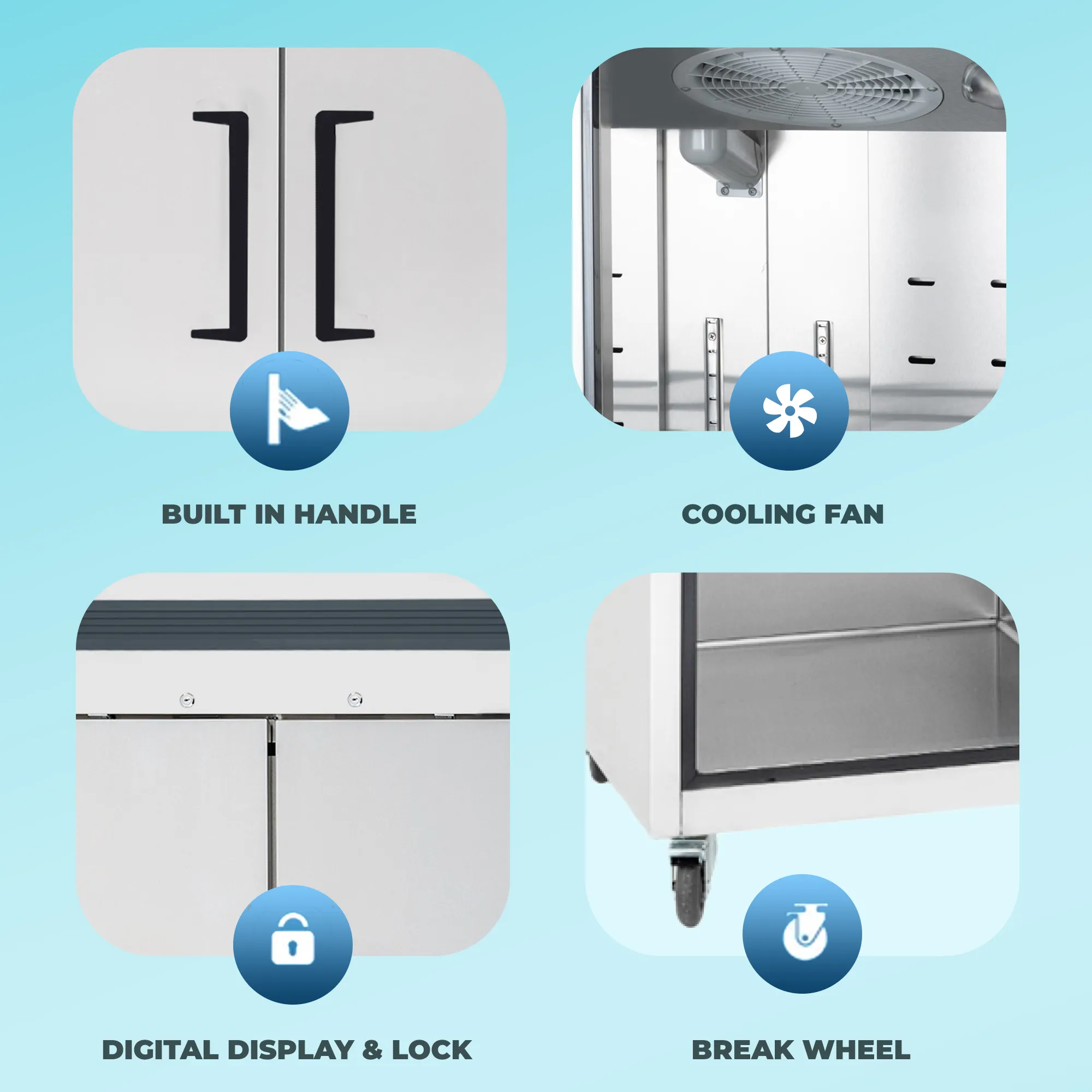 Double Door Commercial Refrigerator 49 Cu Ft – 54” Solid Door Reach-In, Bottom Mount Compressor | Frigos Premium FGP-RF-2DBC