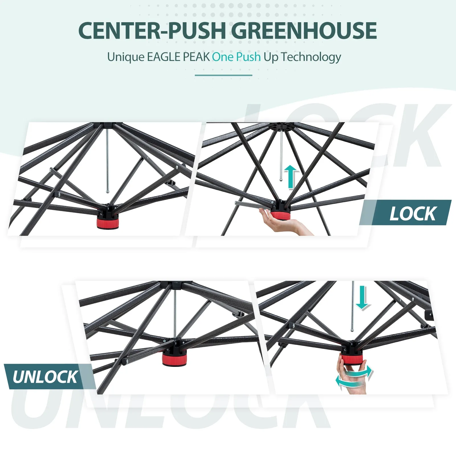 EAGLE PEAK 8x8 Portable Walk-in Greenhouse