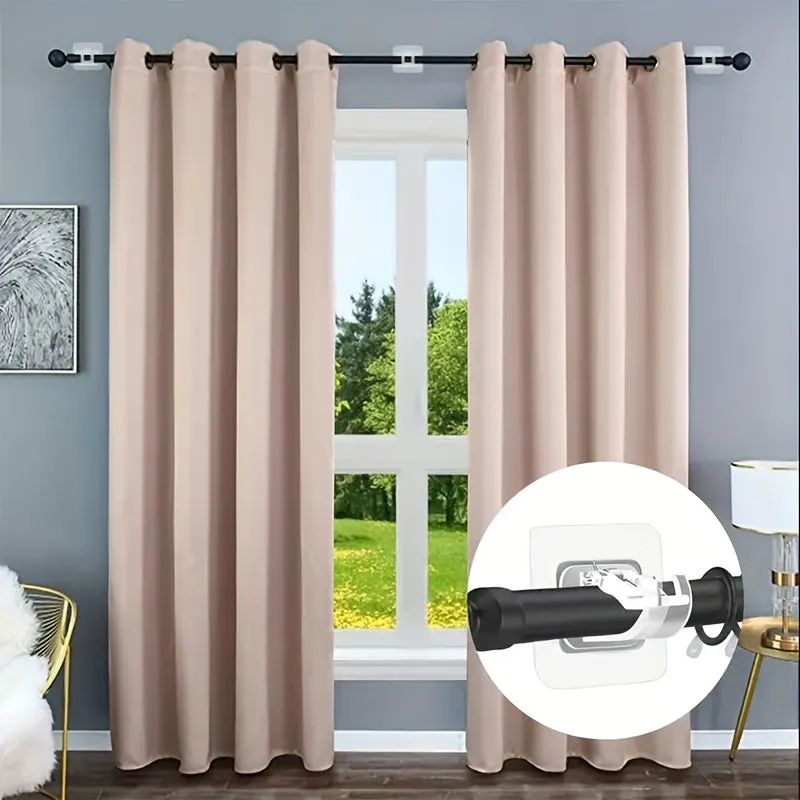 EasyInstall Curtain Rod Brackets No Drilling SelfAdhesive Adjustable Hooks