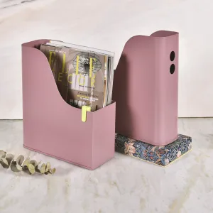 ELAN Sauve Metal File Holder, Books and Magzine Holder, Set of 2 (Mauve)