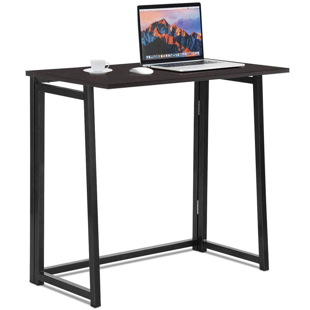 Folding Desk No Assembly Required, Compact Space Saving Writing Computer Desk