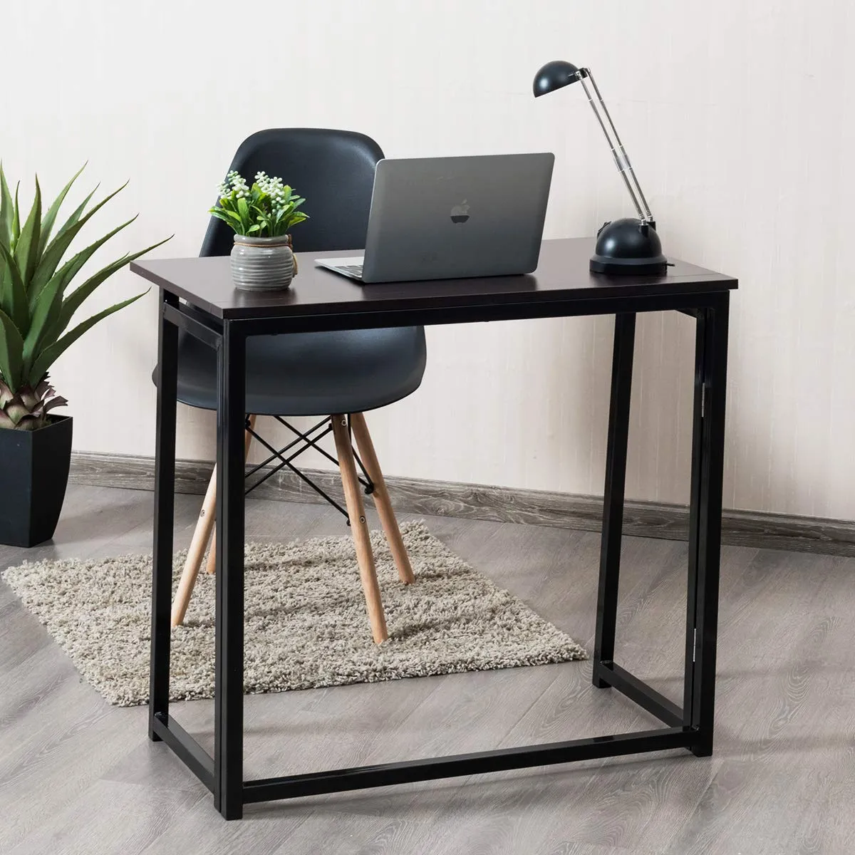 Folding Desk No Assembly Required, Compact Space Saving Writing Computer Desk