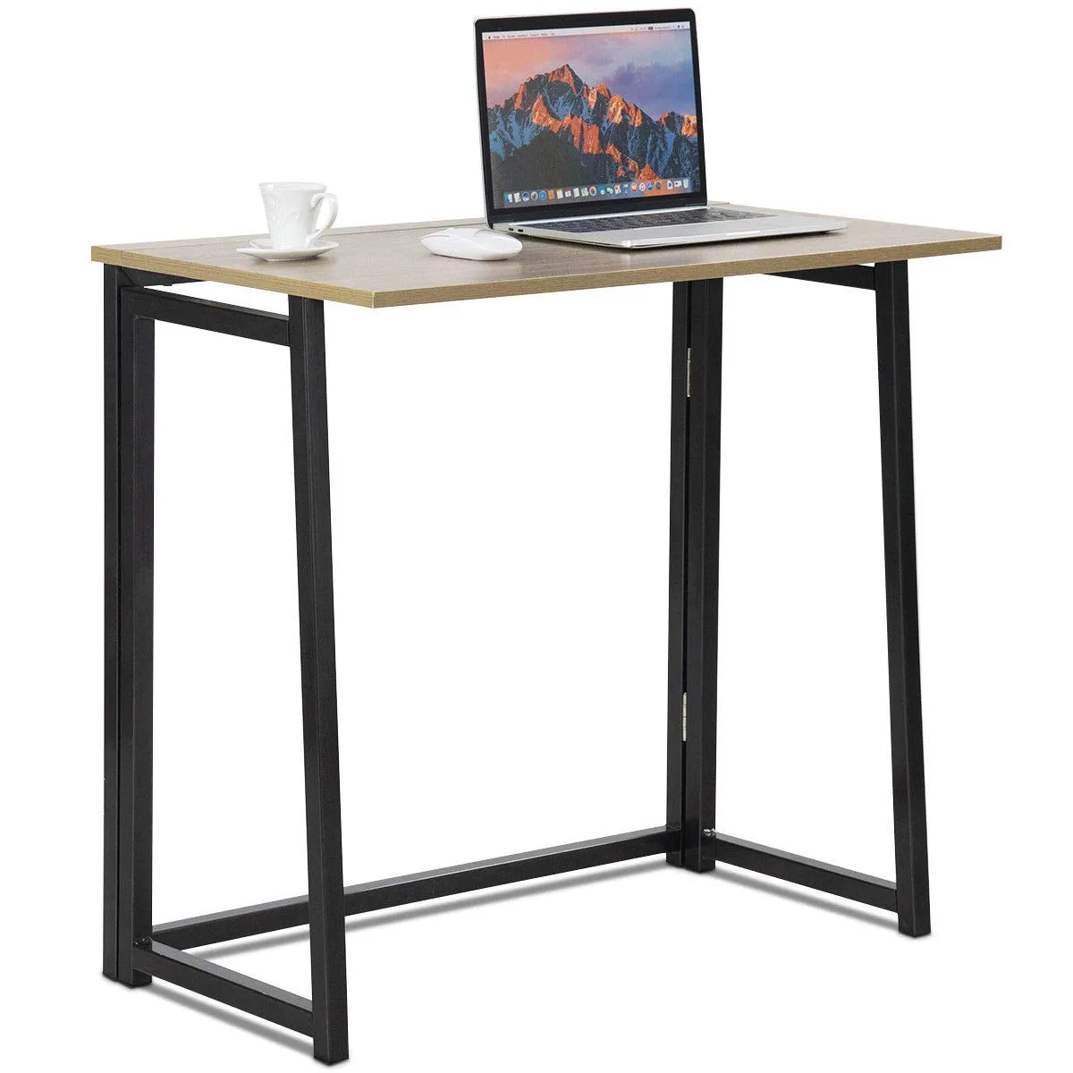 Folding Desk No Assembly Required, Compact Space Saving Writing Computer Desk