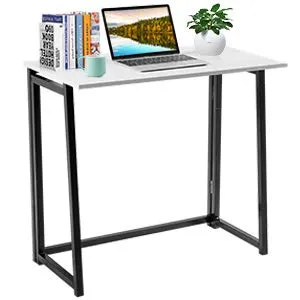 Folding Desk No Assembly Required, Compact Space Saving Writing Computer Desk