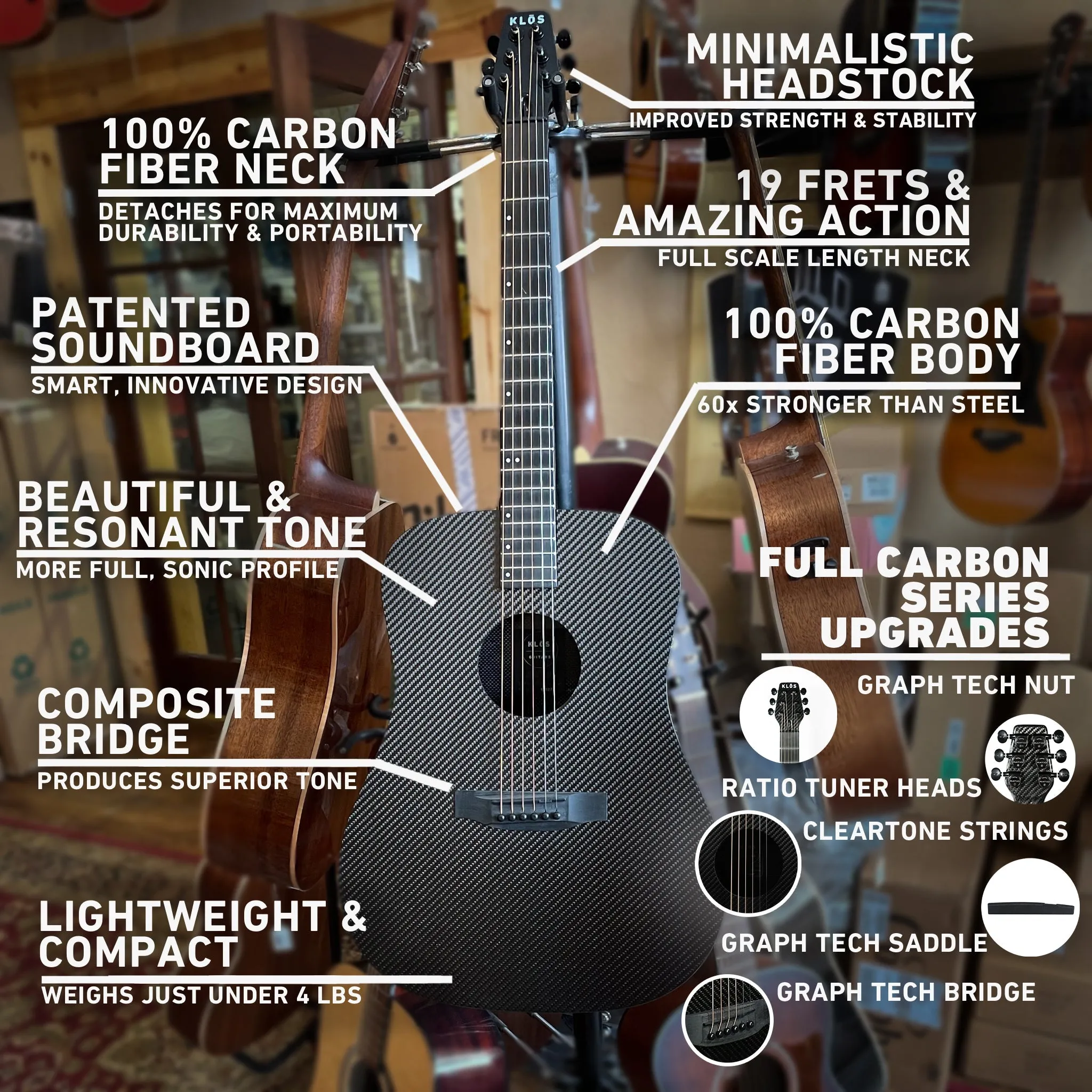 Full Carbon Dreadnought Guitar (Refurbished)