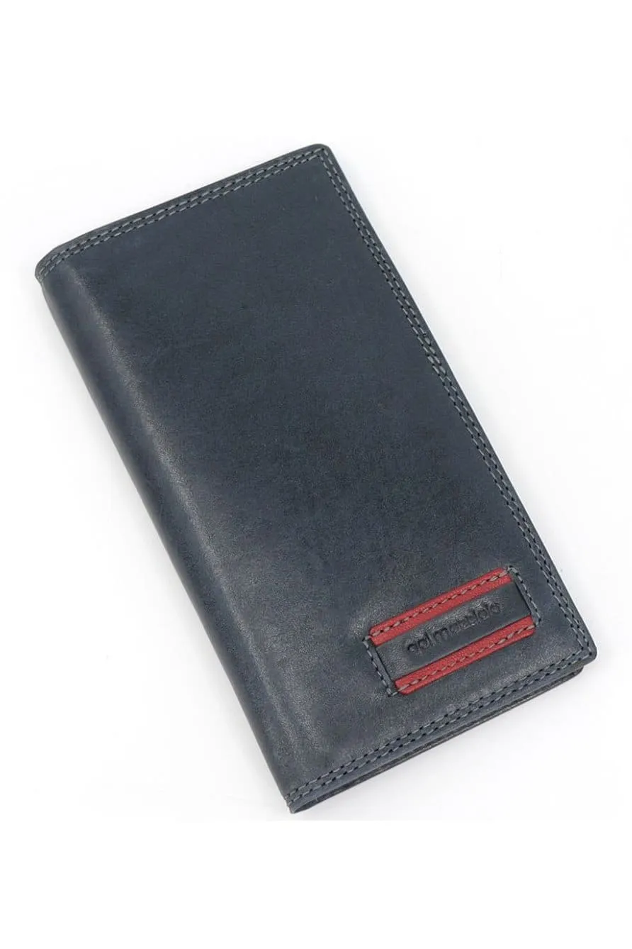 Gai Mattiolo Leather Wallet, Card/document holder, Equipped with spaces for credit cards, documents or larger banknotes, Hidden back pocket, Blue