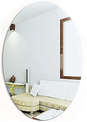 GAKSON Oval Shape Adhesive Mirror Sticker Wall on Tiles Bathroom Bedroom Living Room Home, Basin Mirror Bathroom Wall Mirror Stickers Unbreakable Plastic Wall Mirror 20 * 30 (1, 30X20)