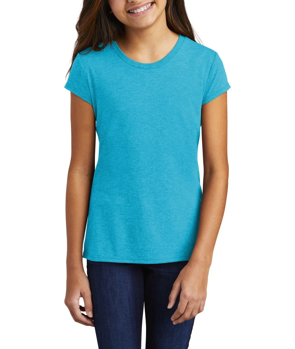 Girl's Tri-Blend Crew Neck Short Sleeve Tee